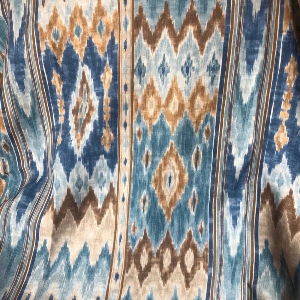 KRAVET COUTURE fabric blue ikat 2+ yards 100% linen